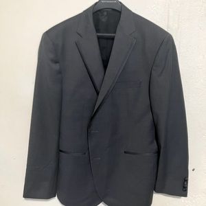 Mens suit VERA WANG beautiful Smokey gray with classy black lining trim.
